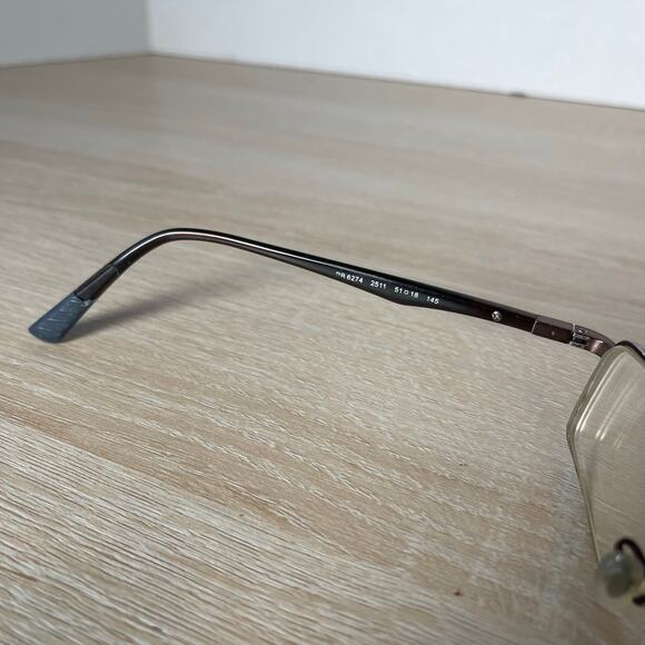 Ray-Ban RB6274 2511 Eyeglasses Half Rim Brown Black Frames Only READ 51-18-145 - Picture 5 of 12